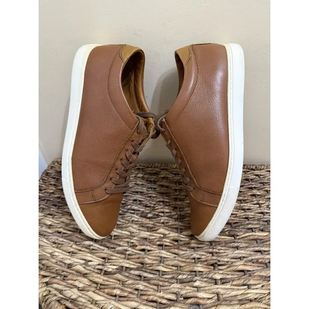 Allen Edmonds “COURTSIDE” Men’s Size 9 D Low-Top Leather Walnut Sneakers nice